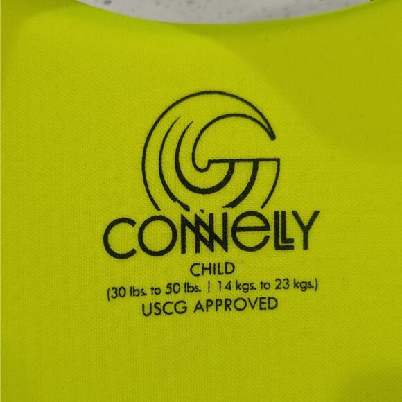 Connelly Child V-Back Life Jacket Neon Yellow Safety Swim Summer Pool Travel - Picture 4 of 4